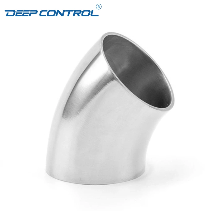 Data Center Liquid Cooling Water Hygienic Stainless Steel 45 Degree Bend 3A SMS DIN AS BS Welding Short Elbow