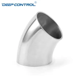 Data Center Liquid Cooling Water Hygienic Stainless Steel 45 Degree Bend 3A SMS DIN AS BS Welding Short Elbow