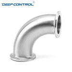 Data Center Liquid Cooling Water Hygienic Stainless Steel 90 Degree Bend 3A SMS DIN AS BS Tri Clamp Elbow