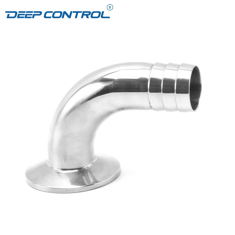 Data Center Liquid Cooling Water Sanitary Stainless Steel 90 Degree Elbow Tri Clamp Rubber Hose Barb Adapter