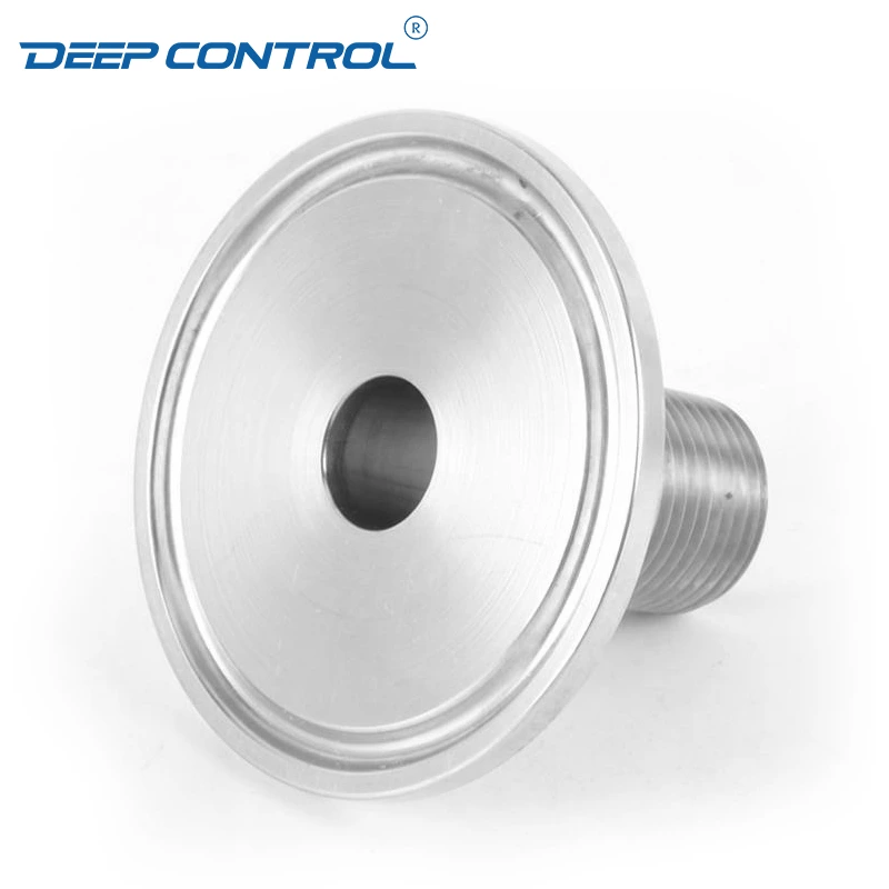 Cooling Water Data Center Stainless Steel Hygienic BSPT NPT Thread Male Tri Clamp Ferrule Adapter