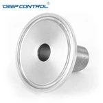 Cooling Water Data Center Stainless Steel Hygienic BSPT NPT Thread Male Tri Clamp Ferrule Adapter