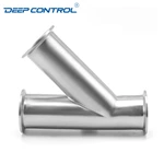 Data Center Liquid Water Cooling  Sanitary Stainless Steel 3A SMS DIN BS AS Tri Clamp Lateral Y Tee