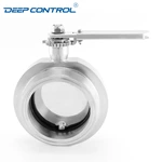 Hygienic Cooling Water Liquid Data Center Stainless Steel One Piece 1PC Free Leak Sanitary Tri-Clamp Butterfly Valve
