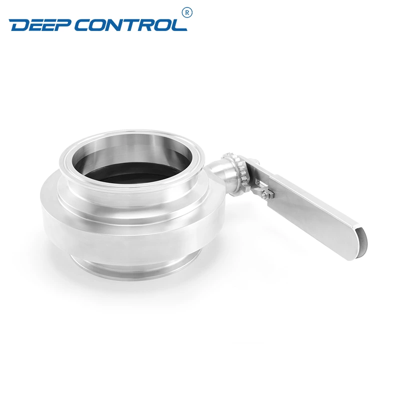 Hygienic Cooling Water Liquid Data Center Stainless Steel One Piece 1PC Free Leak Sanitary Tri-Clamp Butterfly Valve