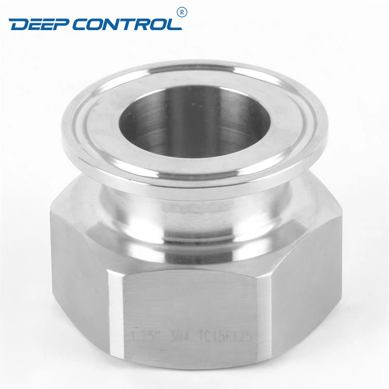 Liquid Cooling Water Energy Storage Sanitary Stainless Steel Hygienic Hexagon BSP NPT Thread Female Ferrule Clamp Adapter
