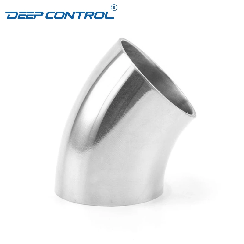 Data Center Liquid Cooling Water Hygienic Stainless Steel 45 Degree Bend 3A SMS DIN AS BS Welding Short Elbow