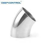 Data Center Liquid Cooling Water Hygienic Stainless Steel 45 Degree Bend 3A SMS DIN AS BS Welding Short Elbow