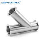 Data Center Liquid Water Cooling  Sanitary Stainless Steel 3A SMS DIN BS AS Tri Clamp Lateral Y Tee