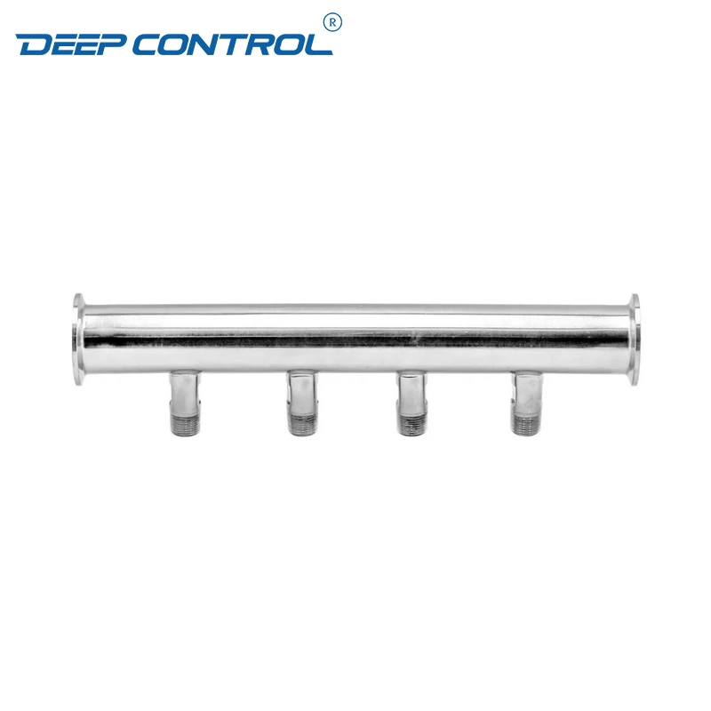 Hygienic Data Center Liquid Cooling Water Stainless Steel Tri Clamp Male BSPT NPT Distribution Water Manifold