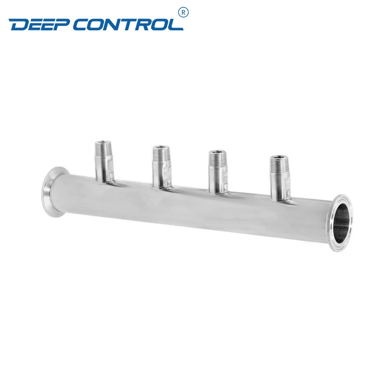 Hygienic Data Center Liquid Cooling Water Stainless Steel Tri Clamp Male BSPT NPT Distribution Water Manifold