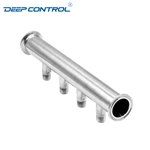 Hygienic Data Center Liquid Cooling Water Stainless Steel Tri Clamp Male BSPT NPT Distribution Water Manifold
