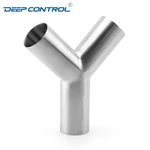 Hygienic Water Cooling Liquid Data Center Sanitary Stainless Steel Welding Y Type 3A SMS DIN AS BS Equal Tee