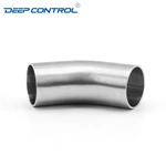 Cooling Water Liquid Data Center Hygienic Stainless Steel 3A SMS DIN AS BS 45 Degree Bend Welding Long Elbow
