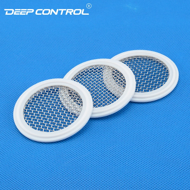 Hygienic PTFE Seal Gasket With Stainless Steel Screen Net For Sanitary Data Center Liquid Cooling Water Stainless Steel Tri-Clamp Ferrule