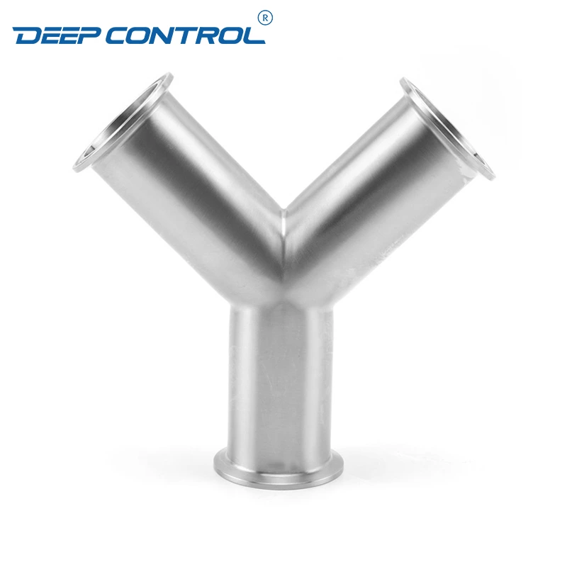 Hygienic Stainless Steel Data Center Liquid Cooling Water 3A SMS DIN AS BS Tri Clamp Y Type Tee