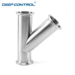 Data Center Liquid Water Cooling  Sanitary Stainless Steel 3A SMS DIN BS AS Tri Clamp Lateral Y Tee