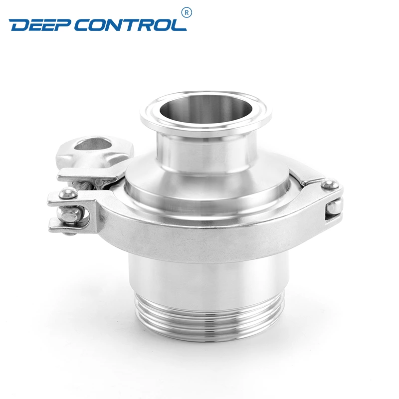 Hygienic Stainless Steel Cooling Water Data Center Clamped Male Thread No Return Valve