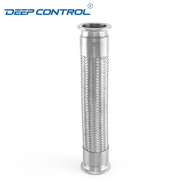 Water Cooling Liquid Data Center Stainless Steel Tri-clamp Braided Flexible Bellow Metal Hose With Ferrule End