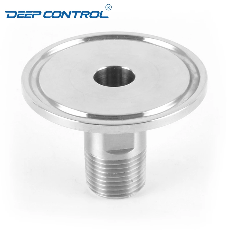 Cooling Water Data Center Stainless Steel Hygienic BSPT NPT Thread Male Tri Clamp Ferrule Adapter