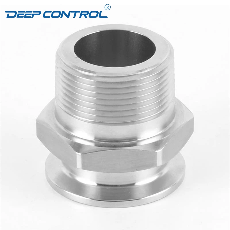 Sanitary Data Center Liquid Cooling Water Stainless Steel Hygienic Hexagone BSPT NPT Thread Male Tri Clamp Connector Adapter