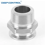 Sanitary Data Center Liquid Cooling Water Stainless Steel Hygienic Hexagone BSPT NPT Thread Male Tri Clamp Connector Adapter
