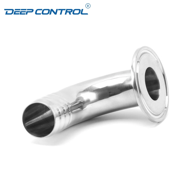 Data Center Liquid Cooling Water Sanitary Stainless Steel 90 Degree Elbow Tri Clamp Rubber Hose Barb Adapter