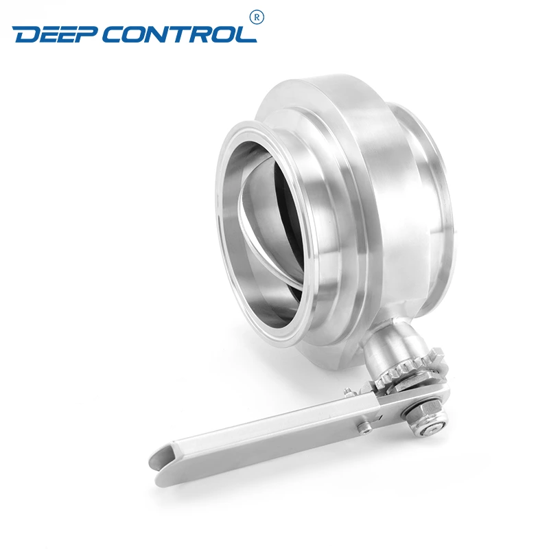Hygienic Cooling Water Liquid Data Center Stainless Steel One Piece 1PC Free Leak Sanitary Tri-Clamp Butterfly Valve
