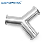 Hygienic Stainless Steel Data Center Liquid Cooling Water 3A SMS DIN AS BS Tri Clamp Y Type Tee