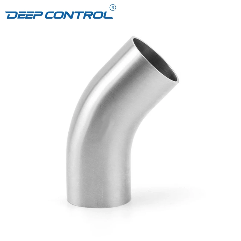 Cooling Water Liquid Data Center Hygienic Stainless Steel 3A SMS DIN AS BS 45 Degree Bend Welding Long Elbow