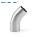 Cooling Water Liquid Data Center Hygienic Stainless Steel 3A SMS DIN AS BS 45 Degree Bend Welding Long Elbow