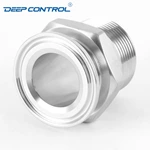 Sanitary Data Center Liquid Cooling Water Stainless Steel Hygienic Hexagone BSPT NPT Thread Male Tri Clamp Connector Adapter
