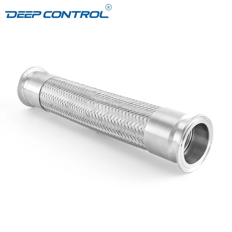 Water Cooling Liquid Data Center Stainless Steel Tri-clamp Braided Flexible Bellow Metal Hose With Ferrule End