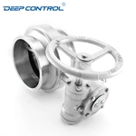 Sanitary Data Center Cooling Water Liquid Stainless Steel One Piece 1PC Free Leak Tri-Clamp Butterfly Valve with Worm Gear