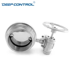 Sanitary Data Center Cooling Water Liquid Stainless Steel One Piece 1PC Free Leak Tri-Clamp Butterfly Valve with Worm Gear