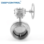 Sanitary Data Center Cooling Water Liquid Stainless Steel One Piece 1PC Free Leak Tri-Clamp Butterfly Valve with Worm Gear